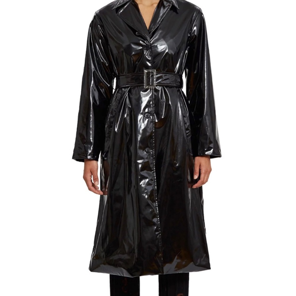 fung lan and co vinyl trench coat